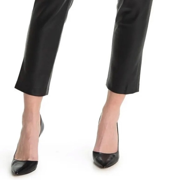Paper-bag waist pants vegan faux leather 27 - Picture 4 of 10